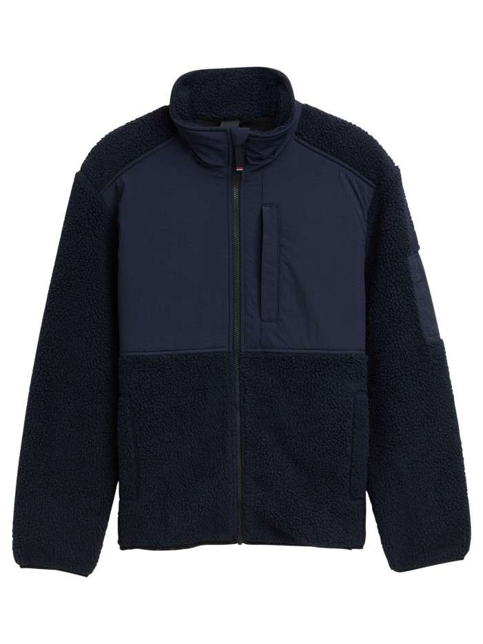 Sweat bi-matière marine uni...