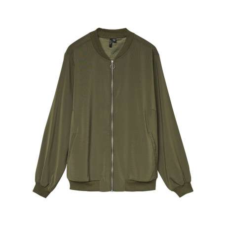Blouson kaki uni avec une coupe droite et une fermeture zippée - Image 3