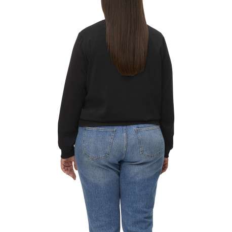 Blouson noir uni avec une fermeture zippée et une coupe droite - Image 3