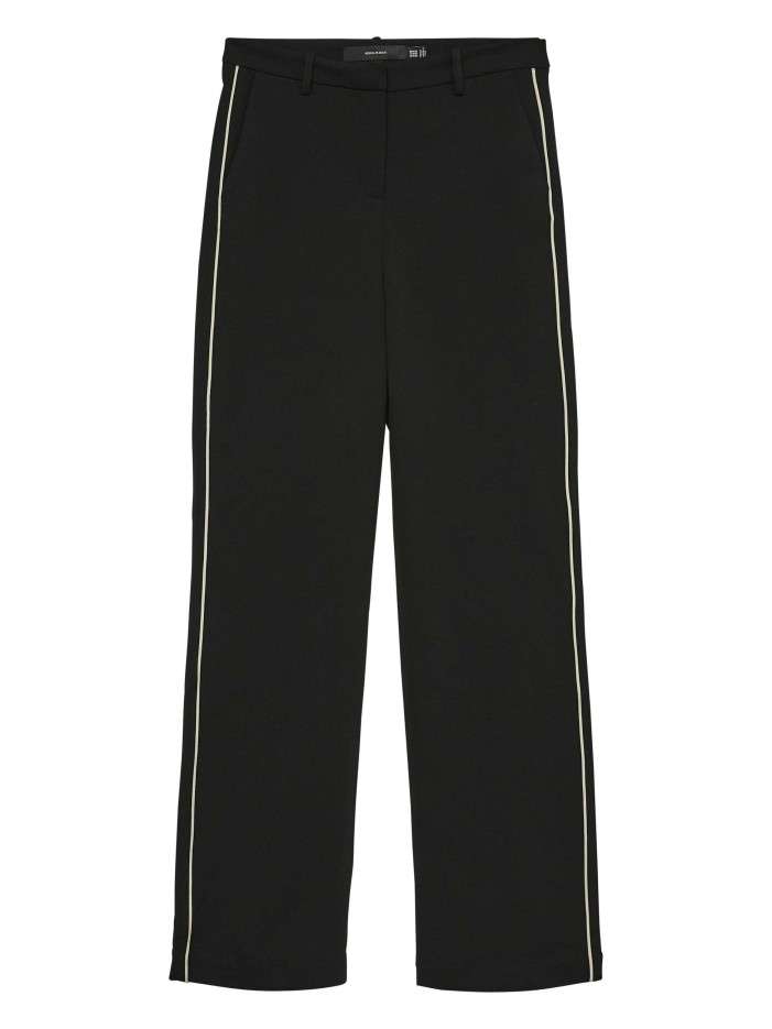 Pantalon chino noir uni...