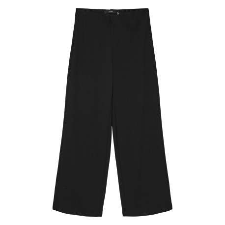Pantalon chino noir uni avec une coupe bootcut et une fermeture zippée
