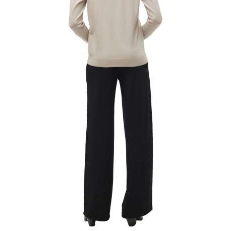 Pantalon chino noir uni avec une coupe bootcut et une fermeture zippée - Image 3