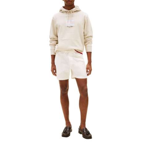 Sweat en coton écru avec un col à capuche et des manches longues - Image 4