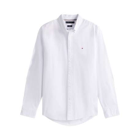 Chemise blanche fantaisie à coupe droite avec un col à rabats