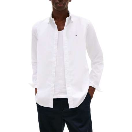 Chemise blanche fantaisie à coupe droite avec un col à rabats - Image 2