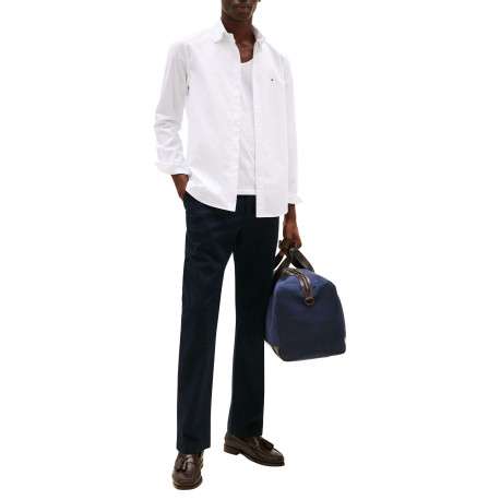 Chemise blanche fantaisie à coupe droite avec un col à rabats - Image 4