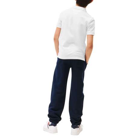 Polo coupe droite en coton blanc uni pourvu d'un col à rabats boutonné - Image 3