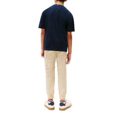 T-shirt en coton marine à imprimé fantaisie avec un col rond - Image 3