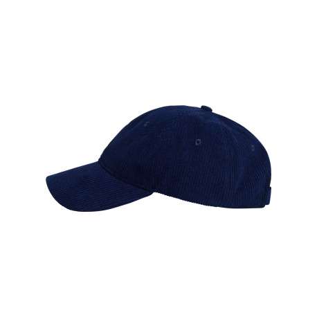 Casquette marine unie en velours côtelé avec logo de la marque - Image 2
