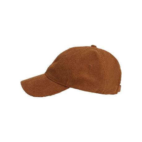 Casquette camel unie en velours côtelé avec logo de la marque - Image 2