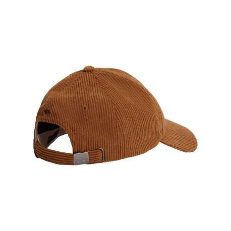 Casquette camel unie en velours côtelé avec logo de la marque - Image 3
