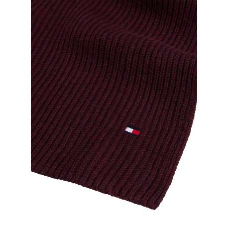 Écharpe bordeaux en coton et maille tricotée avec le logo de la marque - Image 2