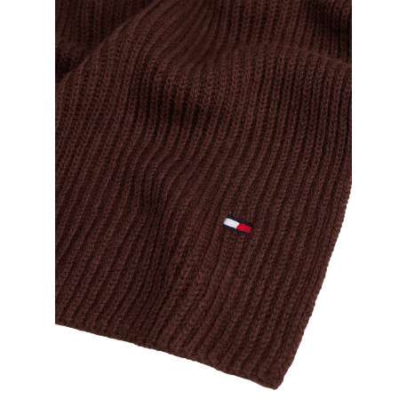 Écharpe marron en coton et maille tricotée avec le logo de la marque - Image 2