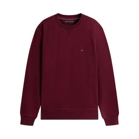 Sweat bordeaux uni avec un col rond et des manches longues