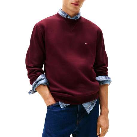 Sweat bordeaux uni avec un col rond et des manches longues - Image 2