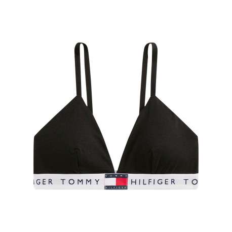 Soutien-gorge triangle sans armatures en coton noir uni