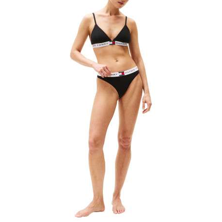 Soutien-gorge triangle sans armatures en coton noir uni - Image 5