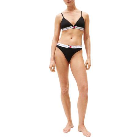 String en coton noir uni avec tour de taille élastiqué - Image 5