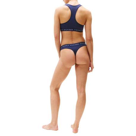 String en coton bleu uni avec tour de taille élastiqué - Image 4