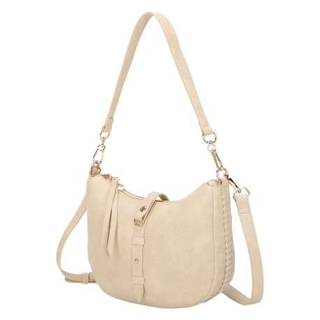 Sac écru forme banane à bandoulière amovible avec fermeture à glissière - Image 2