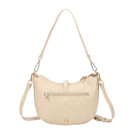 Sac écru forme banane à bandoulière amovible avec fermeture à glissière - Image 3