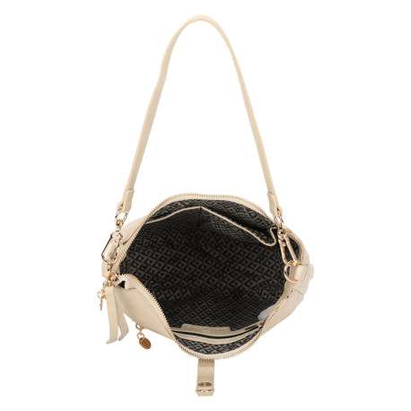 Sac écru forme banane à bandoulière amovible avec fermeture à glissière - Image 4