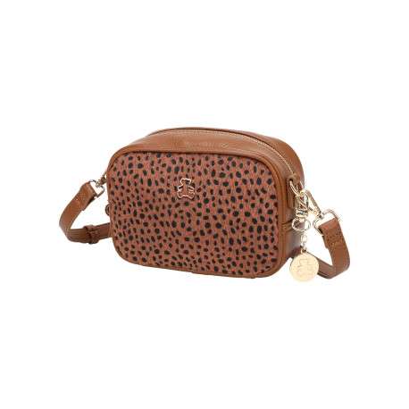 Sac camel fantaisie à motif léopard avec fermeture à glissière - Image 2