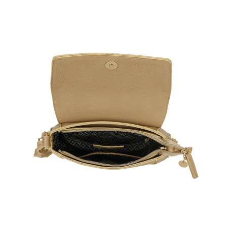 Sac besace beige uni avec anse et bandoulière amovibles - Image 4