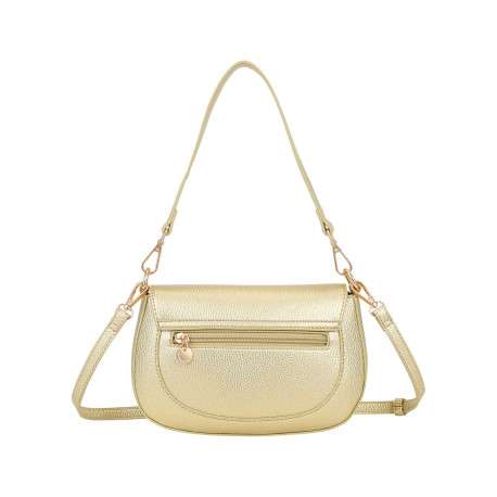 Sac besace or uni avec anse et bandoulière amovibles - Image 3