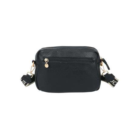 Sac à bandoulière amovible noir effet grainé avec logo de la marque - Image 3