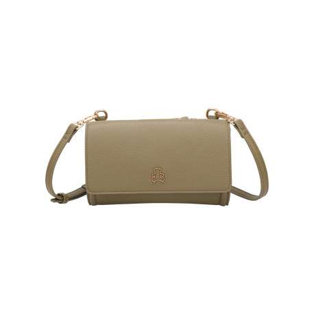 Sac pochette kaki à bandoulière amovible avec le logo de la marque