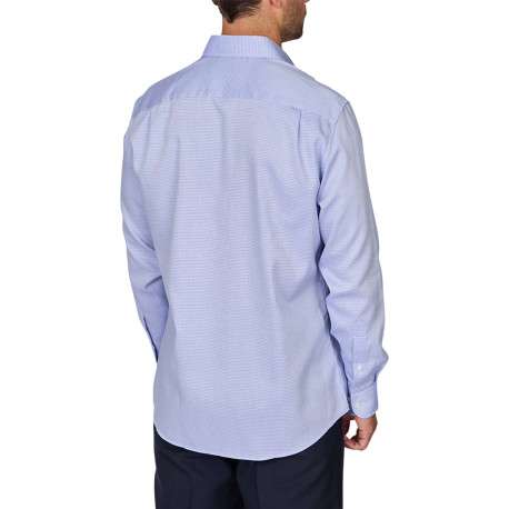 Chemise en coton bleue à minis motifs rectilignes et à coupe regular fit - Image 2