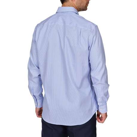 Chemise en coton bleue ciel rayée à coupe regular fit avec une poche - Image 2