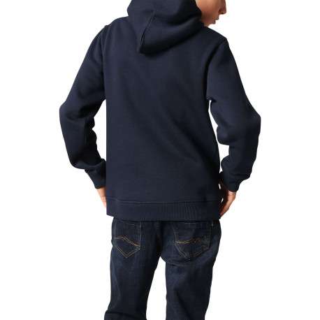 Sweat marine uni avec un col à capuche et une poche traversante - Image 2