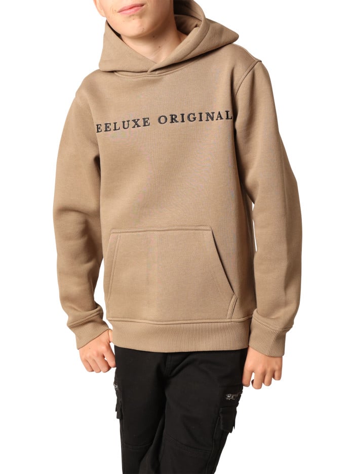 Sweat beige uni avec un col...