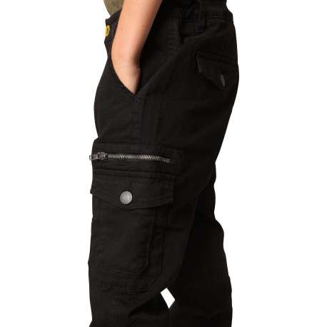Pantalon Cargo en coton noir coupe slim avec multiples poches - Image 3