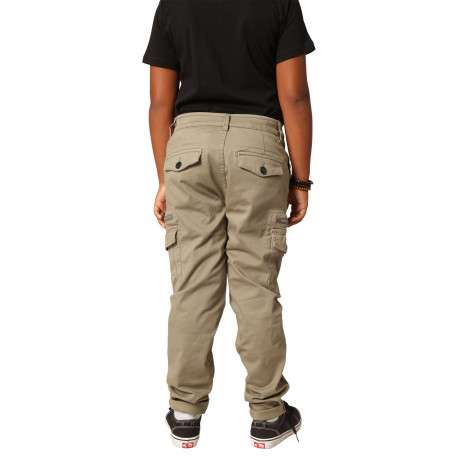 Pantalon Cargo en coton kaki coupe slim avec multiples poches - Image 2