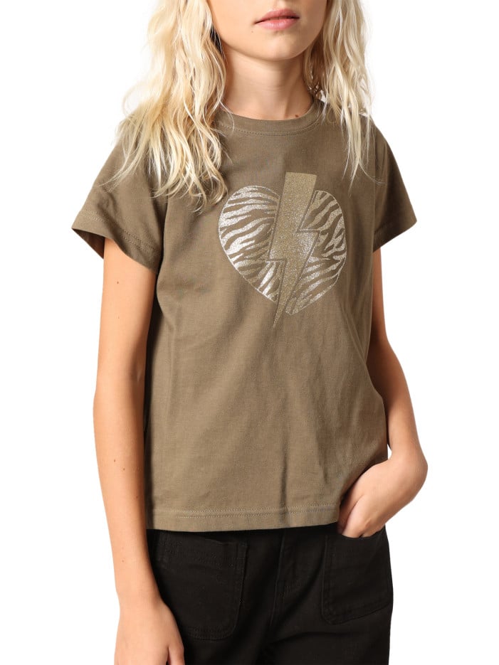 T-shirt en coton kaki...