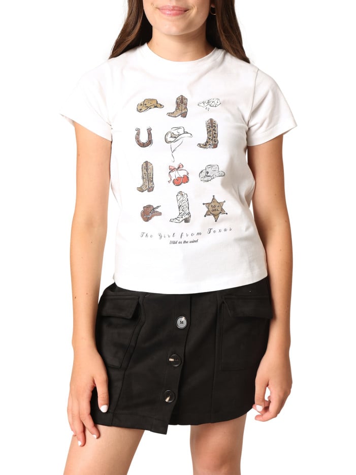 T-shirt en coton blanc col...