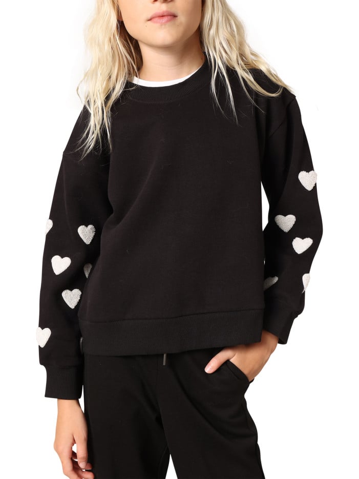 Sweat en coton mélangé noir...