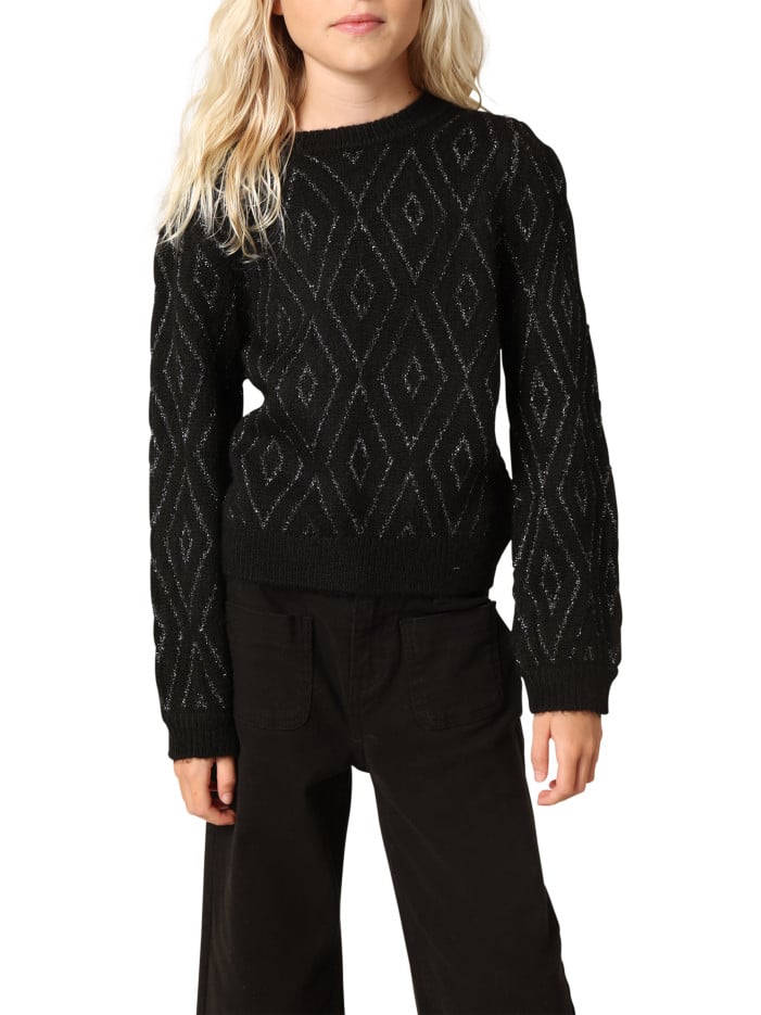 Pull noir en maille...