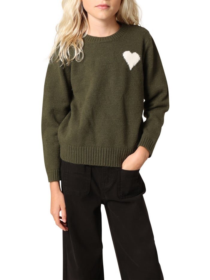 Pull kaki en maille...