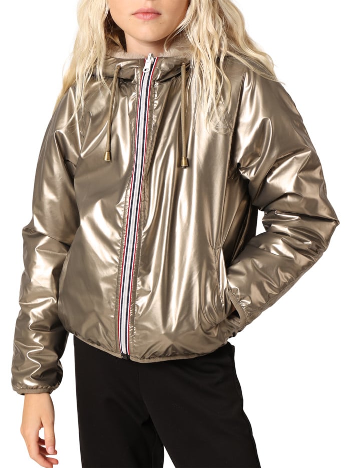 Blouson réversible taupe en...