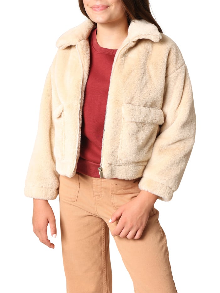 Blouson écru en fausse...