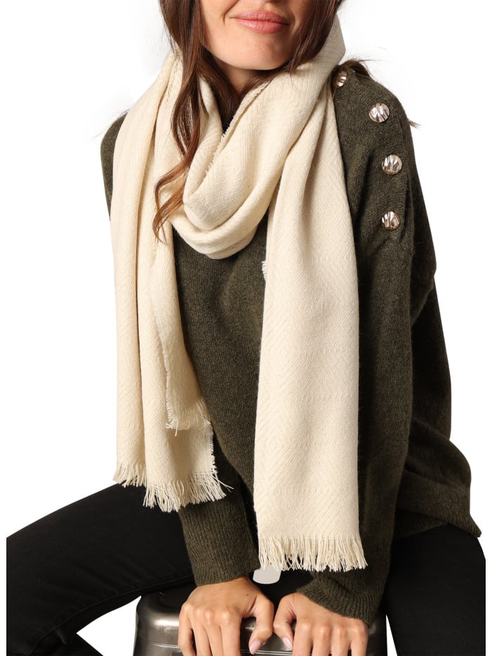 Écharpe écrue motif...