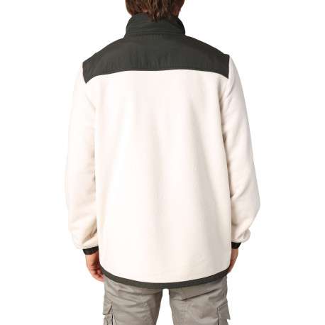 Blouson bi-matière écru et anthracite pourvu de poches plaquées - Image 2
