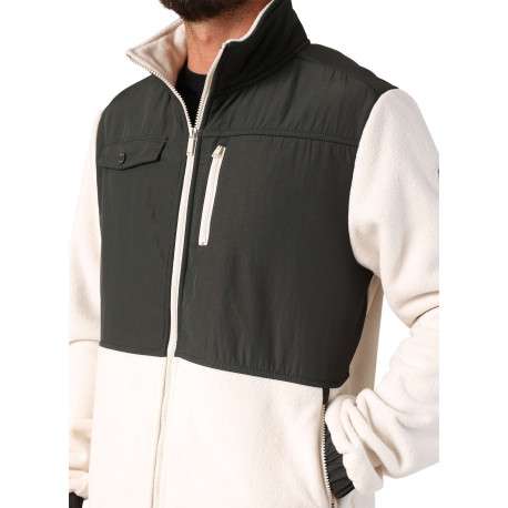 Blouson bi-matière écru et anthracite pourvu de poches plaquées - Image 3