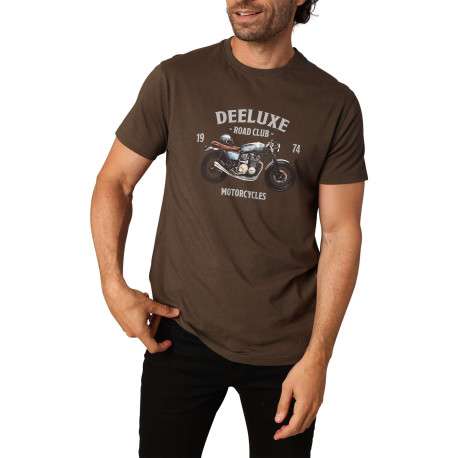 T-shirt en coton marron avec un col rond et des manches courtes