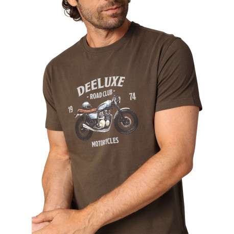T-shirt en coton marron avec un col rond et des manches courtes - Image 3
