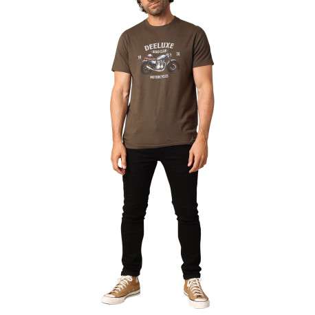 T-shirt en coton marron avec un col rond et des manches courtes - Image 4